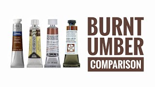 Burnt Umber Watercolor Comparison  Rembrandt  Daniel Smith  Schmincke  Cotman  Van Gogh [upl. by Hsizan]