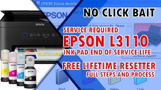 EPSON L3110 ink pad is at the end of its service life  How to Reset Epson L3110  NO CLICK BAIT [upl. by Maurreen]