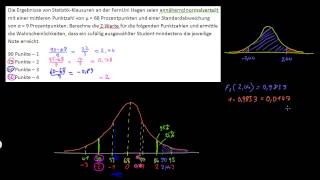 Statistik Normalverteilung ZWerte und Wahrscheinlichkeitstabellen  FernUni Hagen [upl. by Barnett]
