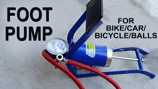 Foot Pump For Car And Bike Tyres  Portable Tyre Air Pump Unboxing [upl. by Brion]