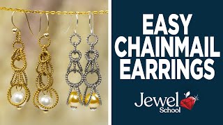 Easy Chainmail Earrings  Jewelry 101 [upl. by Ajroj]