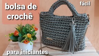 DIY bolsa de crochêpasso a passo com fio de malhapara iniciantes [upl. by Umeko]