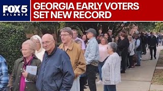 Georgia breaks early voting record on first day  FOX 5 News [upl. by Noroj]