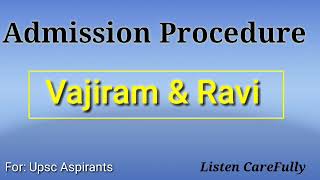 Admission Procedure In Vajiram amp Ravi IAS Coaching Delhi [upl. by Arua]