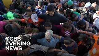 Migrant caravan reaches southern US border [upl. by Sorenson]