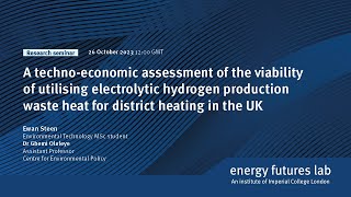 A technoeconomic assessment of the viability of using electrolysis waste heat for district heating [upl. by Mame]