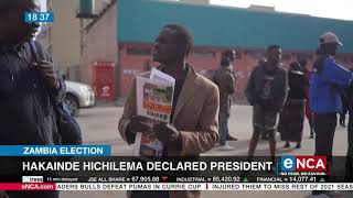 Zambia Election  Hakainde Hichilema declared President [upl. by Hanyaz315]