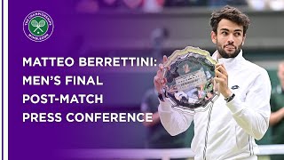 Matteo Berrettini Mens Final Press Conference  Wimbledon 2021 [upl. by Gnohp]