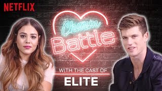 Spanish vs English Flirting with the Cast of Elite  Charm Battle  Netflix [upl. by Keppel]