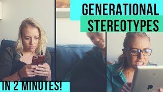 GENERATIONAL STEREOTYPES in 2 MINUTES [upl. by Avir561]