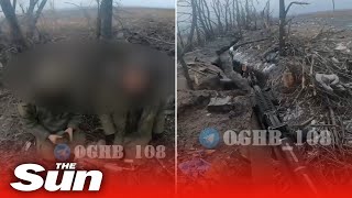 POV Footage shows Ukrainian fighters capturing two Russian soldiers in a enemy trench [upl. by Lebasi]