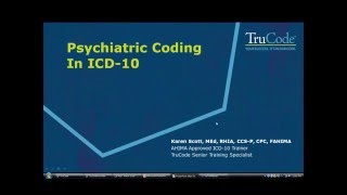 ICD10 Coding Tips for the Psychiatric Patient Population [upl. by Urias]