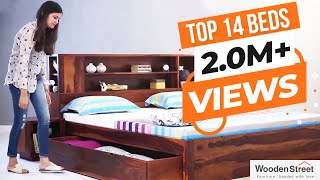 Beds Top 14 Wooden Bed Designs By Wooden Street [upl. by Nylla]