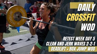 Clean and Jerk Waves 221  Deadlift  Box Jump CrossFit WOD [upl. by Sellig]