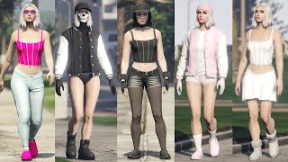 GTA 5 cute female outfits new clothing  new hairstyle NO GLITCHES  TUTORIAL [upl. by Blinny218]