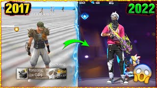 FREE FIRE PLAYERS 2017 VS 2022⚡⚡  Searching Old Player Id In 2022  Garena Free fire Part 108 [upl. by Fellner]