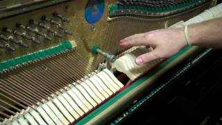 PIANO TUNING 101 HOW TO TUNE A PIANO  LESSON 2 THE MUTE STRIP [upl. by Berkly]