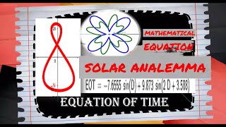 Equation of TIME to plot Solar ANALEMMA [upl. by Pavior681]