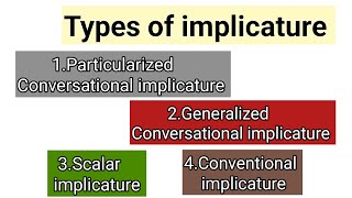 implicature in pragmatics  types of implicature  conversational implicature  Discourse Studies [upl. by Roana]