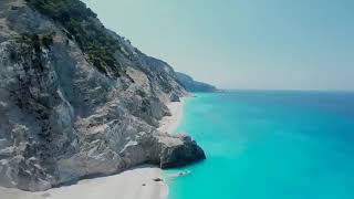 quotDeep House Vibes Egremni Beach Lefkada in 4K – Stunning Drone Footage of Greeces Best Beachesquot [upl. by Hizar]