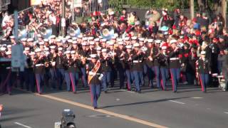 USMC West Coast Composite Band  2014 Pasadena Rose Parade [upl. by Arlana819]