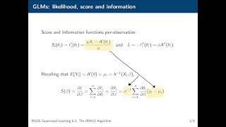 Supervised Learning 53 Iteratively Reweighted Least Squares [upl. by Afira100]