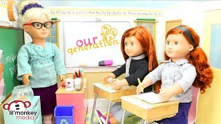 Our Generation Dolls School Collection 18 inch OG Twin Dolls School Playsets Unboxing amp Play [upl. by Zingale]