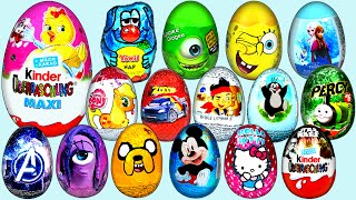 60 Surprise eggs Kinder Surprise Mickey Mouse Zelda Super Mario Sponge Bob [upl. by Ahsuatal]