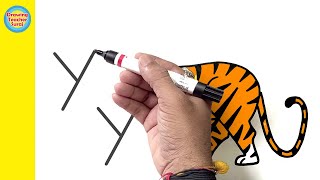 How to Draw a Tiger Roaring [upl. by Marelda]