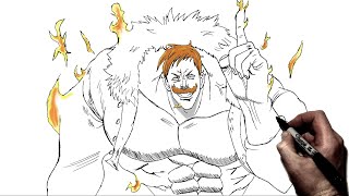 How To Draw Escanor The One  Step By Step  Seven Deadly Sins [upl. by Ylrehs735]