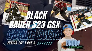 S23 GSX BAUER GOALIE GEAR  JUNIOR  9 YEAR OLD  ALL BLACK [upl. by Oliver]