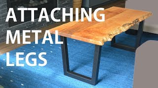 Installing Metal Legs on Live Edge Wood Table [upl. by Reni]