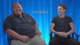 SpiderMan Homecoming  Unscripted  Tom Holland Jacob Batalon [upl. by Volny]