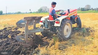 Swaraj 724 xm orchard performance with 2 bottom MB plough tractorvideos farmingvideos [upl. by Coleville76]