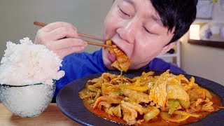 Real Eating Sound Stir Fried Spicy Pork amp High Rice Mukbang bd ASMR [upl. by Maxama]