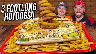 3ft Long Hot Dog Challenge As Seen On Man vs Food Michigan [upl. by Flatto648]