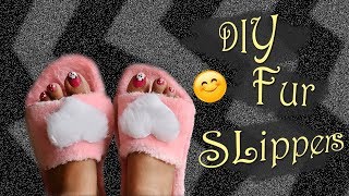 DIY Fur Slippers from cardboard  Mom Artistry [upl. by Kalinda]