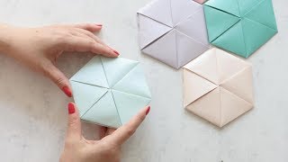 Origami Tutorial Hexagon [upl. by Aneen303]