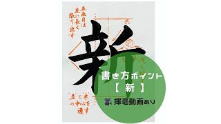 【書道手本】「新」の書き方とコツ（毛筆・大筆・楷書）【calligraphy】How to write quotshinquot with a brush【shodo】 [upl. by Sirrad]