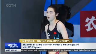 Shaanxis Si Yajie claims victory in womens 3m springboard at National Diving Championships [upl. by Goldstein591]