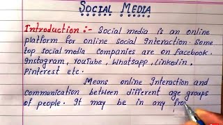 write essay on social media in English  easy short essay on social media  best essay writing [upl. by Guyon]