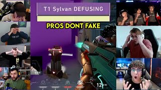 Valorant ProsStreamers Reacts To T1 Sylvan Sticking Defuse CLUTCH Against G2 In VCT [upl. by Angle]