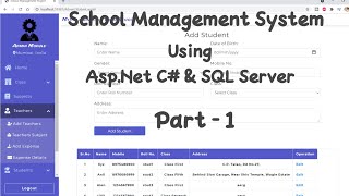 School Management System Project Part 1 in AspNet C amp Sql Server  Tech Tips Unlimited [upl. by Hudis]