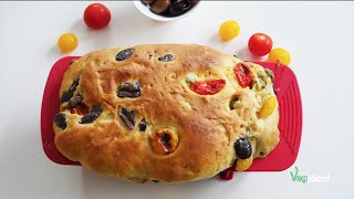 Tomatoes and olives savoury loaf Plumcake salato con pomodori e olive [upl. by Moishe573]