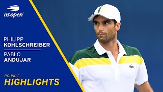 Philipp Kohlschreiber vs Pablo Andujar Highlights  2021 US Open Round 2 [upl. by Teillo]