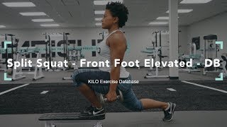 Split Squat  Front Foot Elevated  DB  KILO Exercise Database [upl. by Snoddy377]