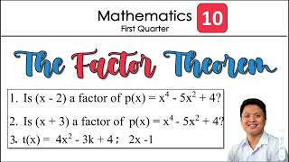 The Factor Theorem  Mathematics  Grade 10 [upl. by Nonnahc]