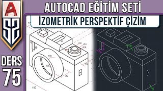 Autocad Dersleri 75 Autocad İzometrik Perspektif Çizim  Isodraft  İzometrik Daire Çember Çizmek [upl. by Tertius]