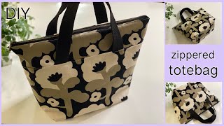 ファスナー付きトートバッグ作り方zippered tote bageasy sewing tutorialdiy [upl. by Qidas]