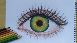 Learn how to draw eye with colored pencils Easy step by step [upl. by Straus525]